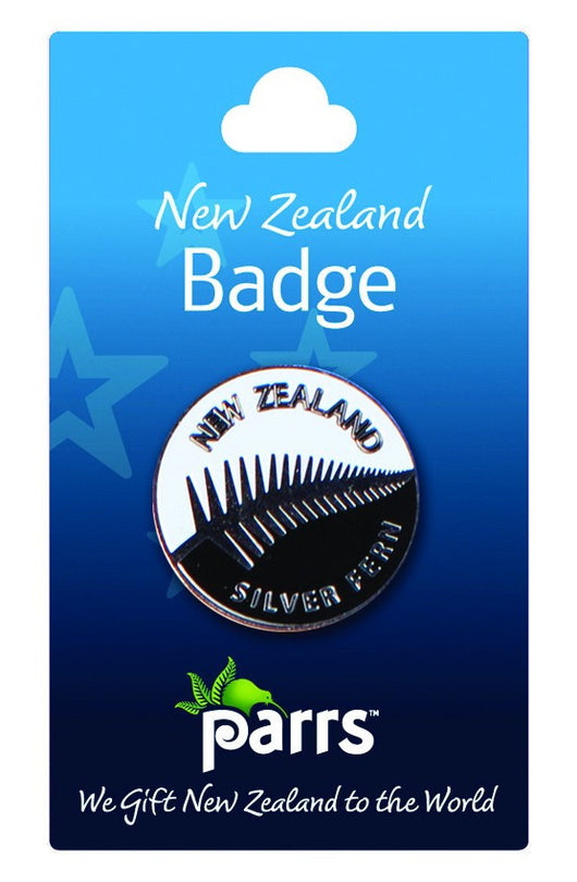 Badge Silver Fern Round