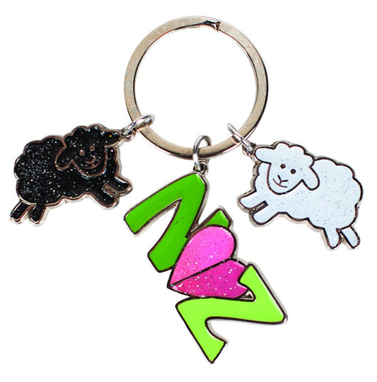 Key Ring Nickel Two Sheep