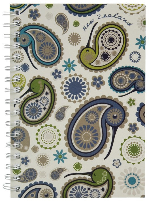 Notebook - Spiral Paisley Kiwi