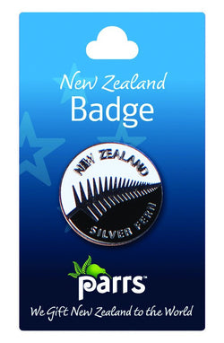 Badge Silver Fern Round