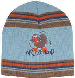 Kiwi Stripe Kids Beanie Blue