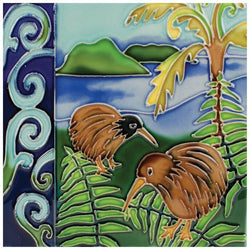 Ceramic Tile Large 2 Kiwis
