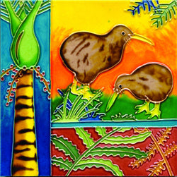 Kiwi & Fern Ceramic Tile 