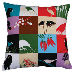 Cushion Cover - NZ Birds & Plants - front