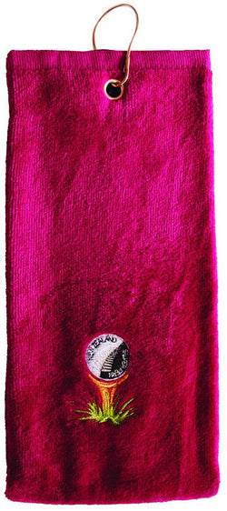 Golf Towel Ball Fern Burgandy