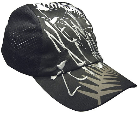 Mesh Graffiti Ferns Hat Black