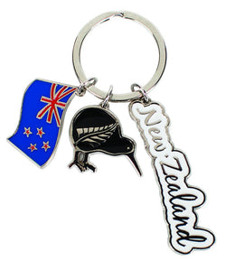 Key Ring Nickel Flag Kiwi
