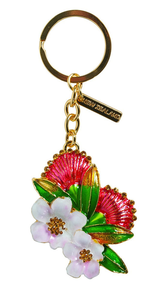 Key Ring Flowers Diamantes