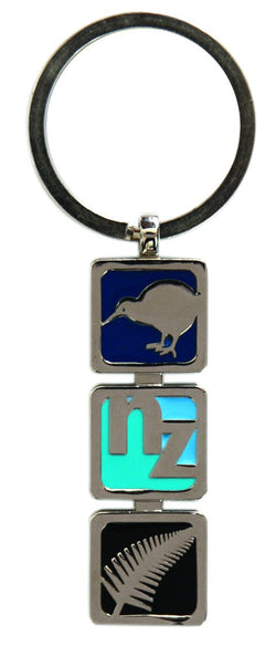 Key Ring Nickel 3 Squares