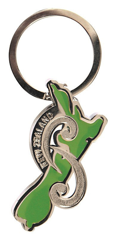 Key Ring Nickel Map of NZ
