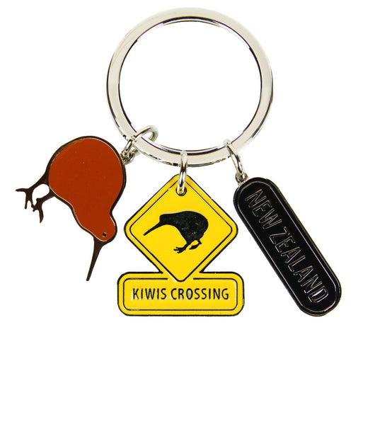 Key Ring Nickel Kiwi Crossing & NZ