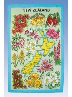 New Zealand Floral Tea Towel