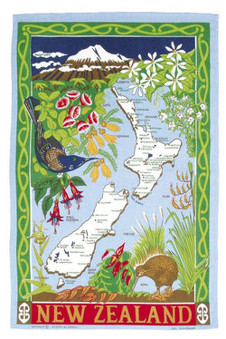 Flower Map Tea Towel