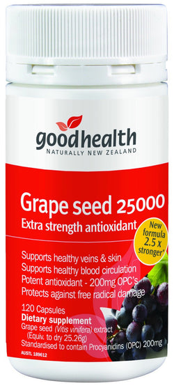 Good Health Grape Seed 25000 extra strength antioxidant- 120capsules