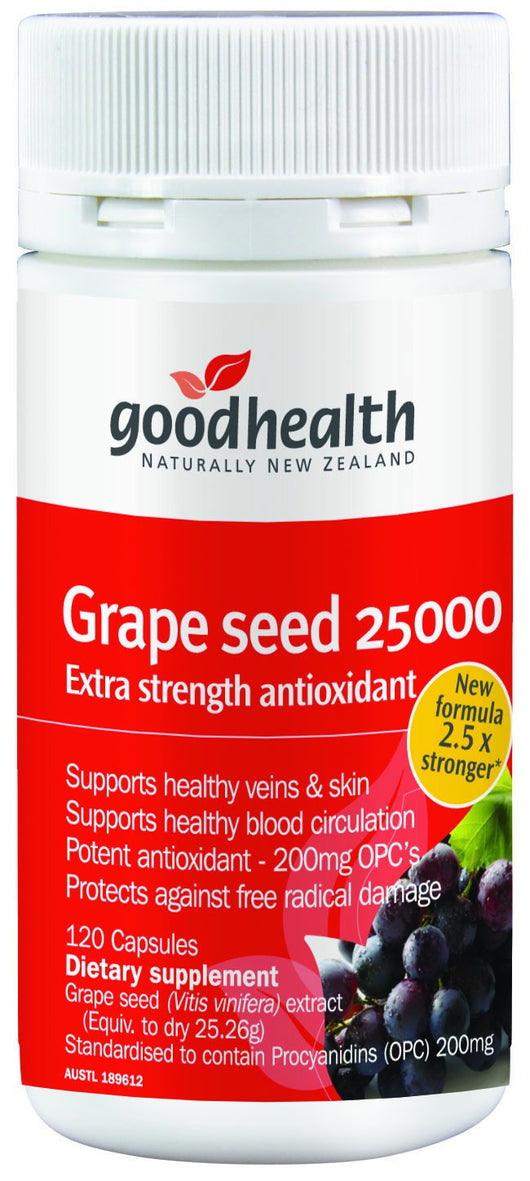 Good Health Grape Seed 25000 extra strength antioxidant- 120capsules